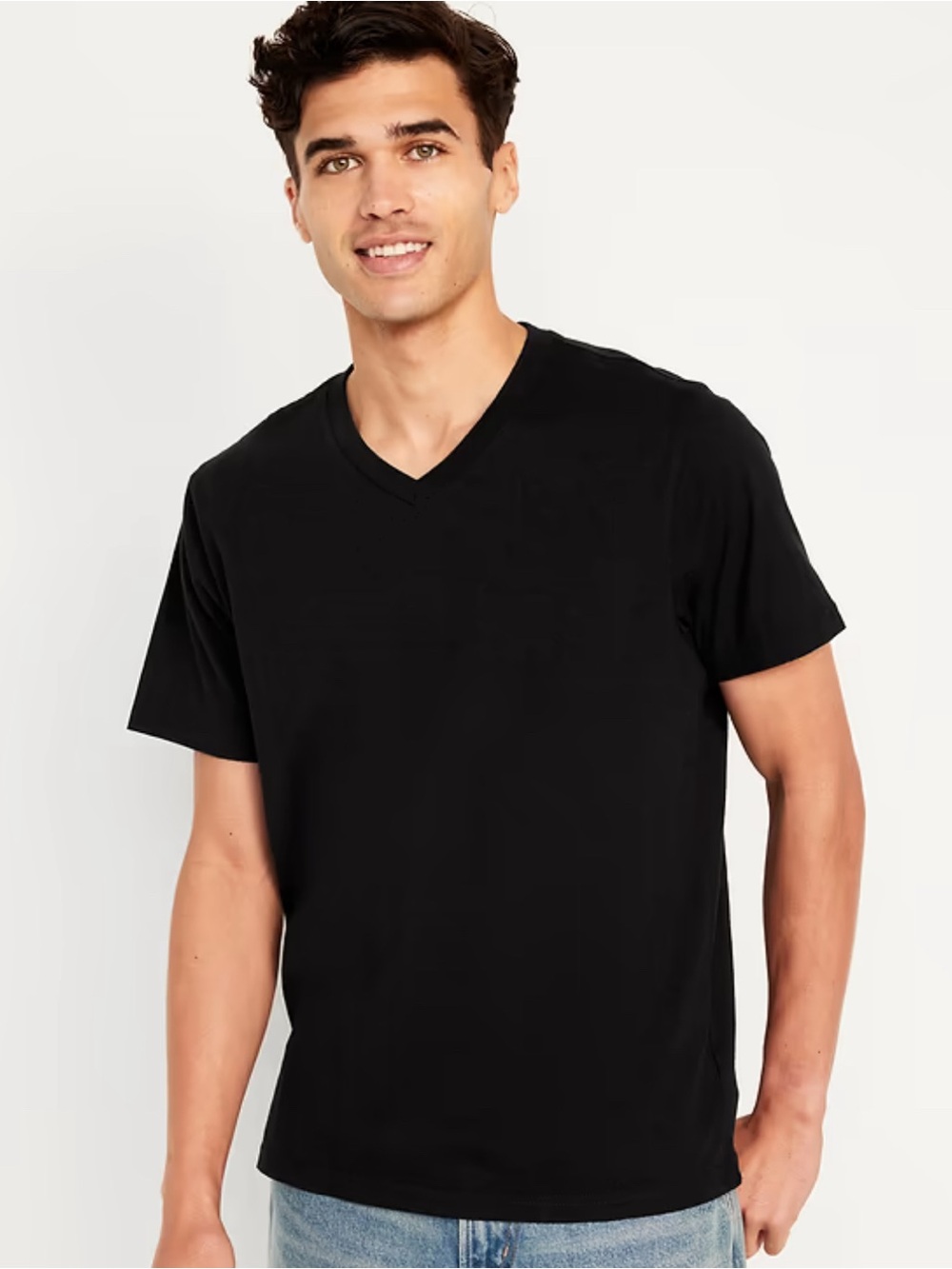 Old Navy Men's Black Soft Washed V-Neck T-Shirt 2 pack LARGE